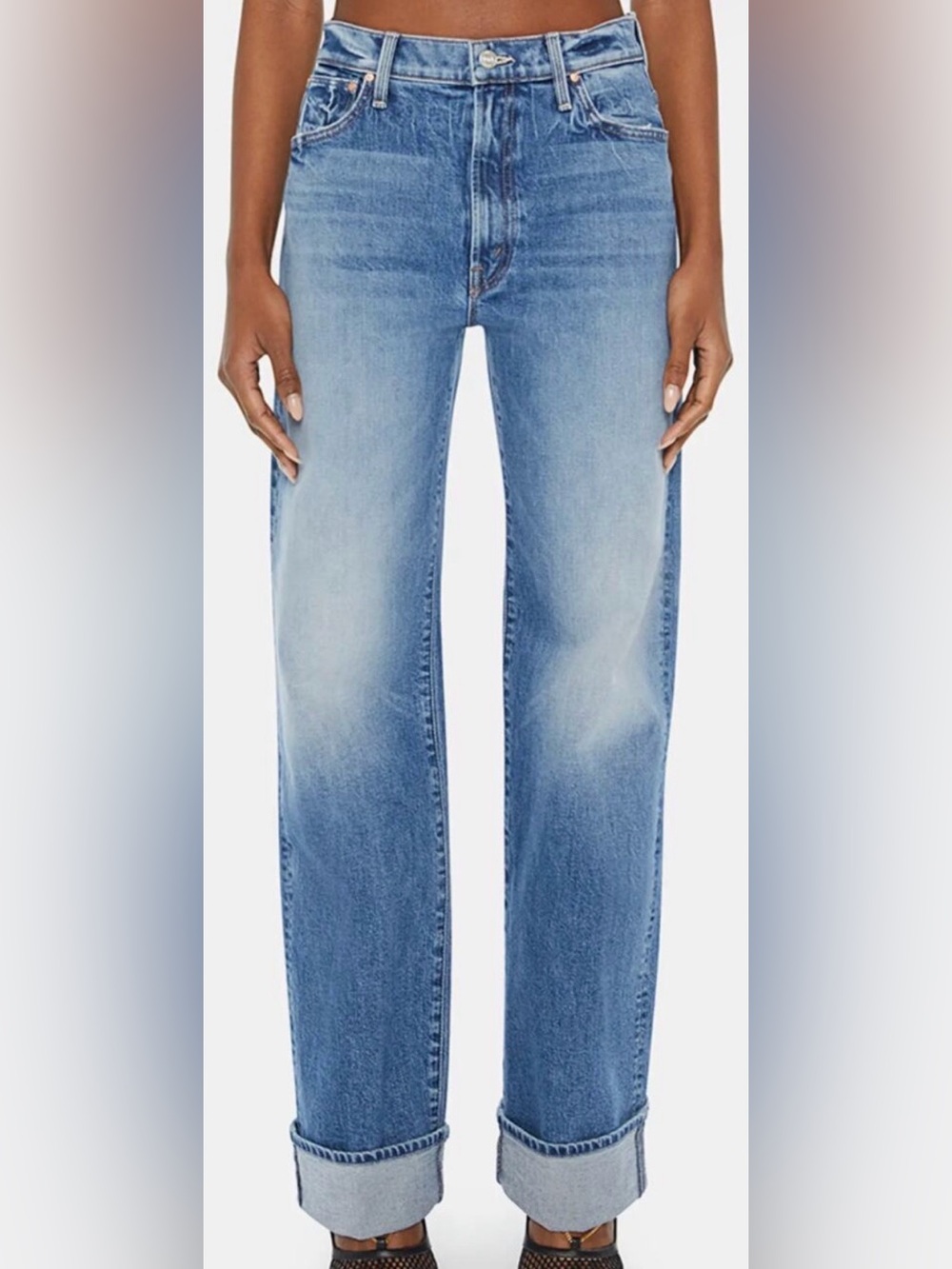Mother Jeans The Dodger Skimp Cuff High Rise Relaxed Long Music is the Medium 31